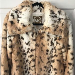 Michael Kors Faux Leopard Fur Coat